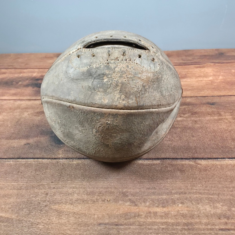 Vintage Leather Basketball Adult OS Tan Fair Antique 8-Panel Lace-Up Decor